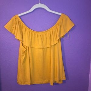 Mustard Yellow Off the Shoulder Top